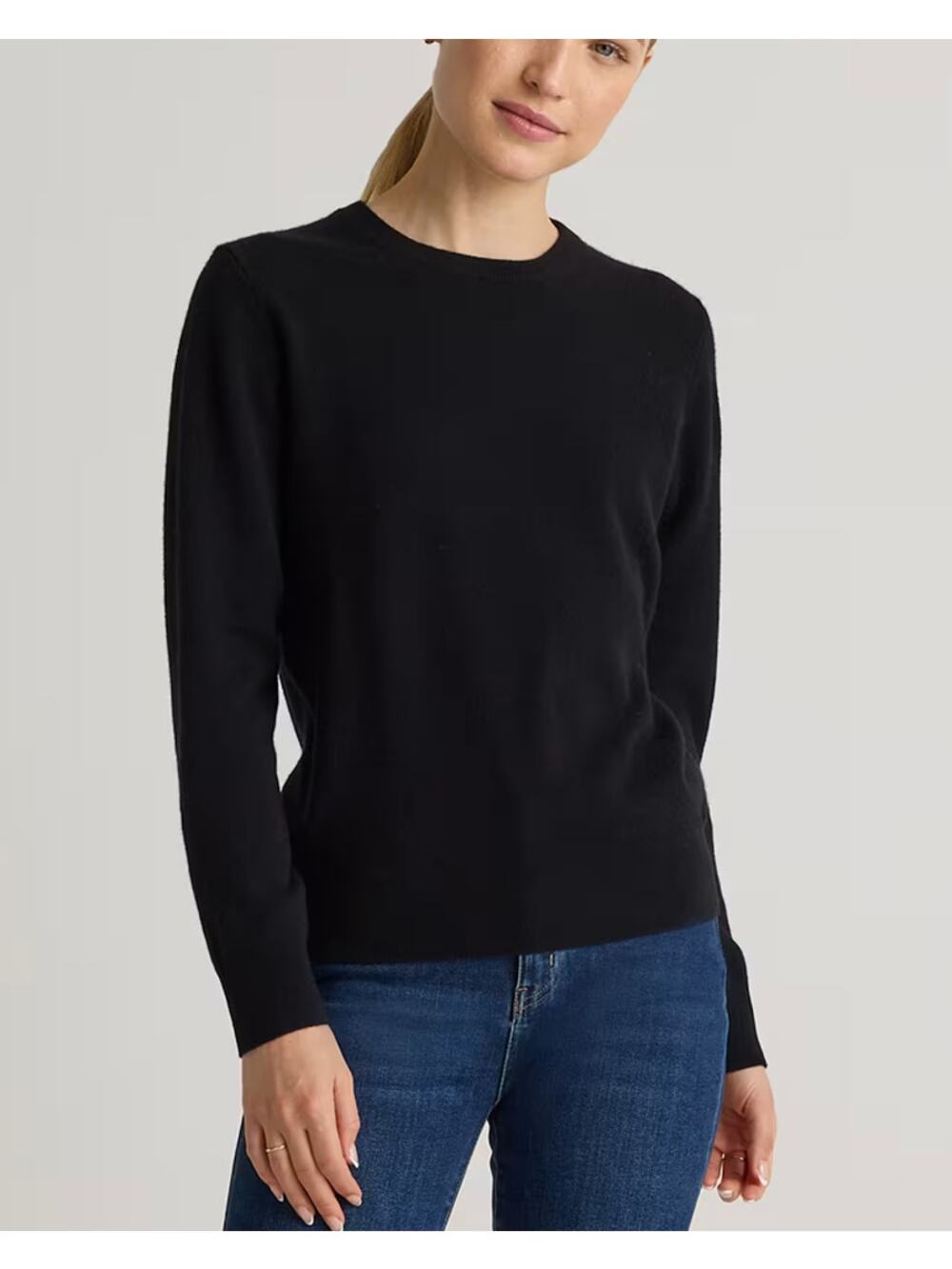 Quince Mongolian Cashmere Crewneck Sweater Black M Minimalist Old Money Luxury